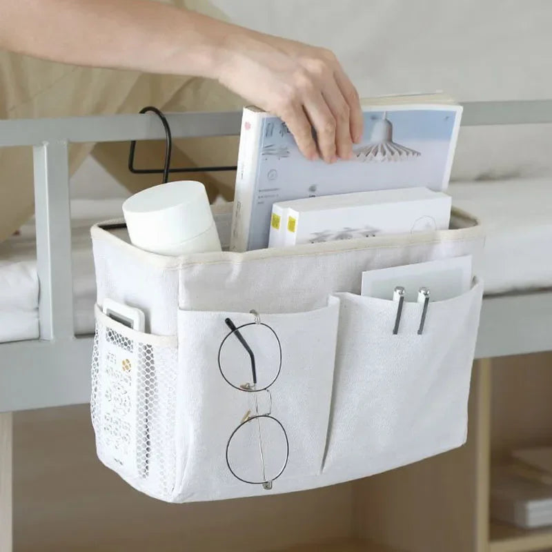 Bedside Hanging Storage Caddy – Canvas Organizer with Pockets Hanging Storage Caddy Babs