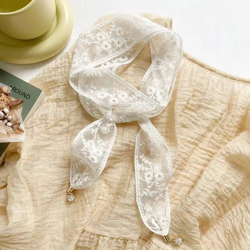 Vintage Floral Lace Hair Band – Boho Bowknot Braided Hairband Braided Hairband Babs White