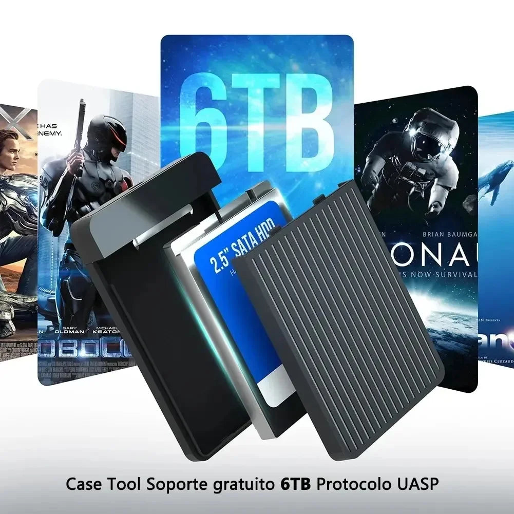 USB-C 2.5" SATA HDD SSD Enclosure – USB 3.0/3.1, Up to 6TB HDD SSD Enclosure Babs