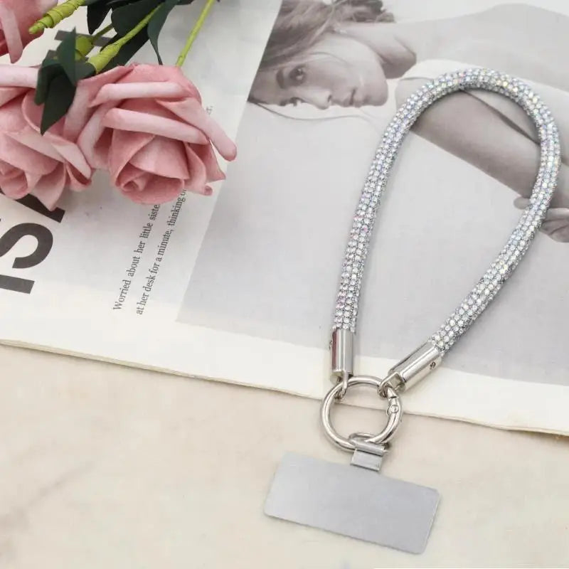 Glitter Rhinestone Phone Wrist Strap – Universal Anti-Lost Lanyard Phone Wrist Strap Babs