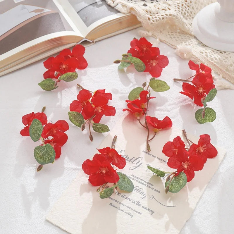Silk Rose Artificial Flowers Long Stem 10/20 Pcs – Wedding Decor Artificial Silk Flowers Babs Red 20Pcs