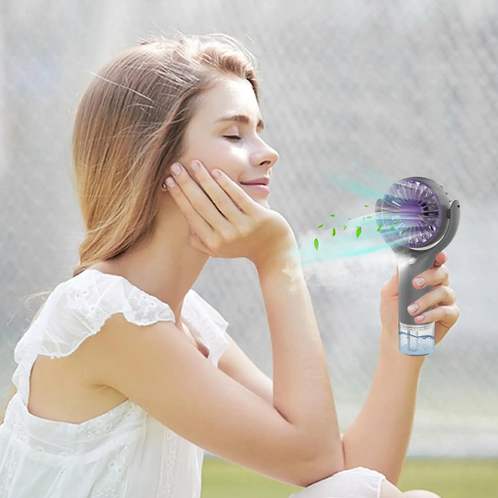 Portable Mini Handheld Mist Fan – USB Rechargeable Water Spray Handheld Mist Fan Babs