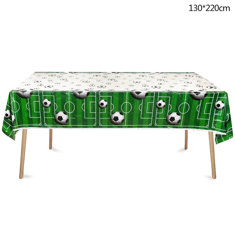 Soccer Party Disposable Tablecloth | Football Birthday Table Cover Disposable Tablecloth Babs B02
