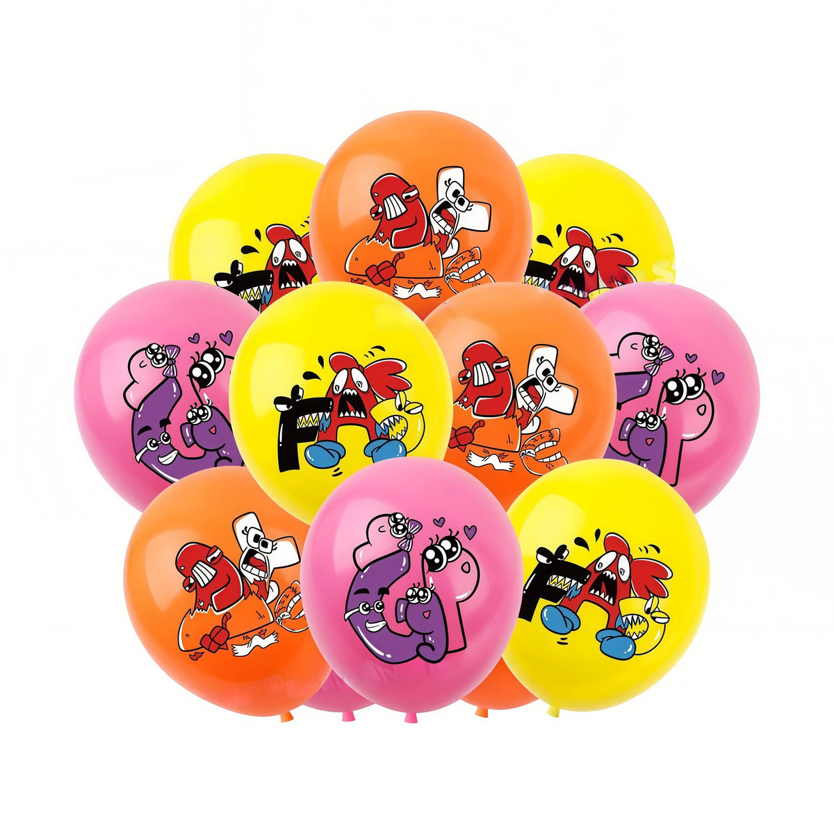 Alphabet Lore Birthday Party Supplies – Balloons & Backdrop Set Party Decoration Set Babs 18pcs Balloons 12inch
