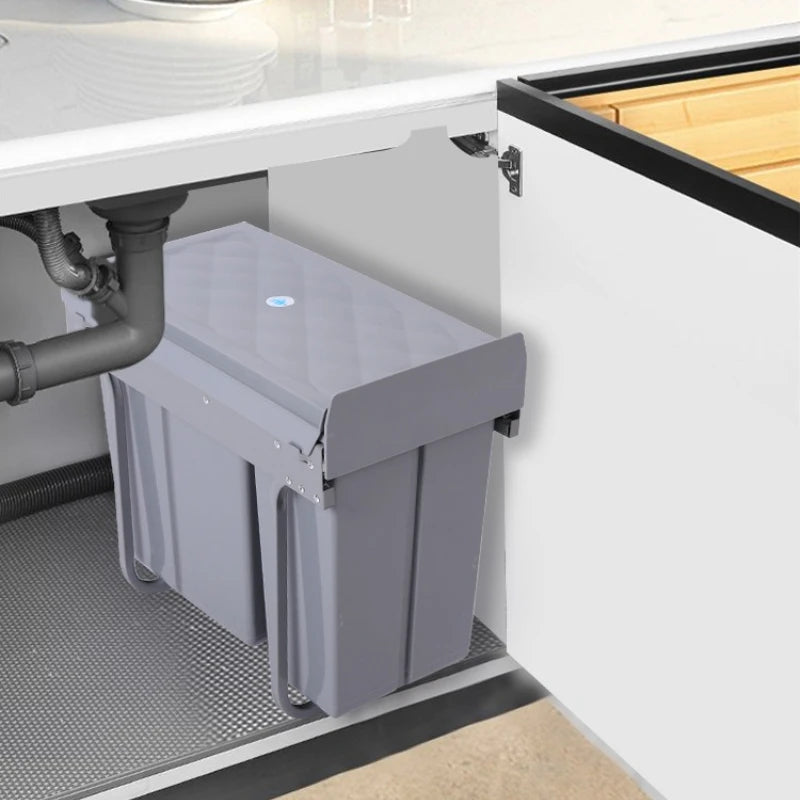 Oeny Pull-Out Embedded Kitchen Trash Can 10L+20L Dual Bin Pull-Out Trash Can Babs