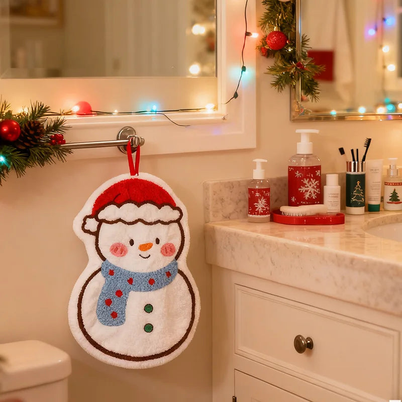 Christmas Coral Fleece Hand Towels – Festive Holiday Set Holiday Hand Towels Babs