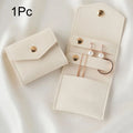 Microfiber Leather Jewelry Pouch – Earrings, Rings & Necklace Jewelry Storage Pouch Babs White 6x5cm