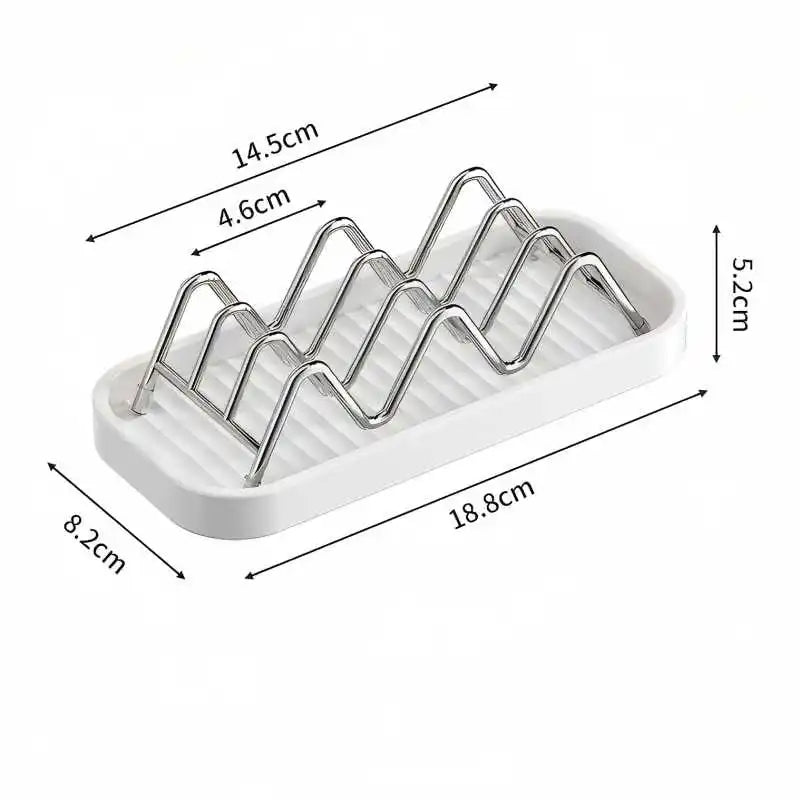 Wavy Stainless Steel Soap Dish with Removable Drip Tray Soap Dish Babs 1PC