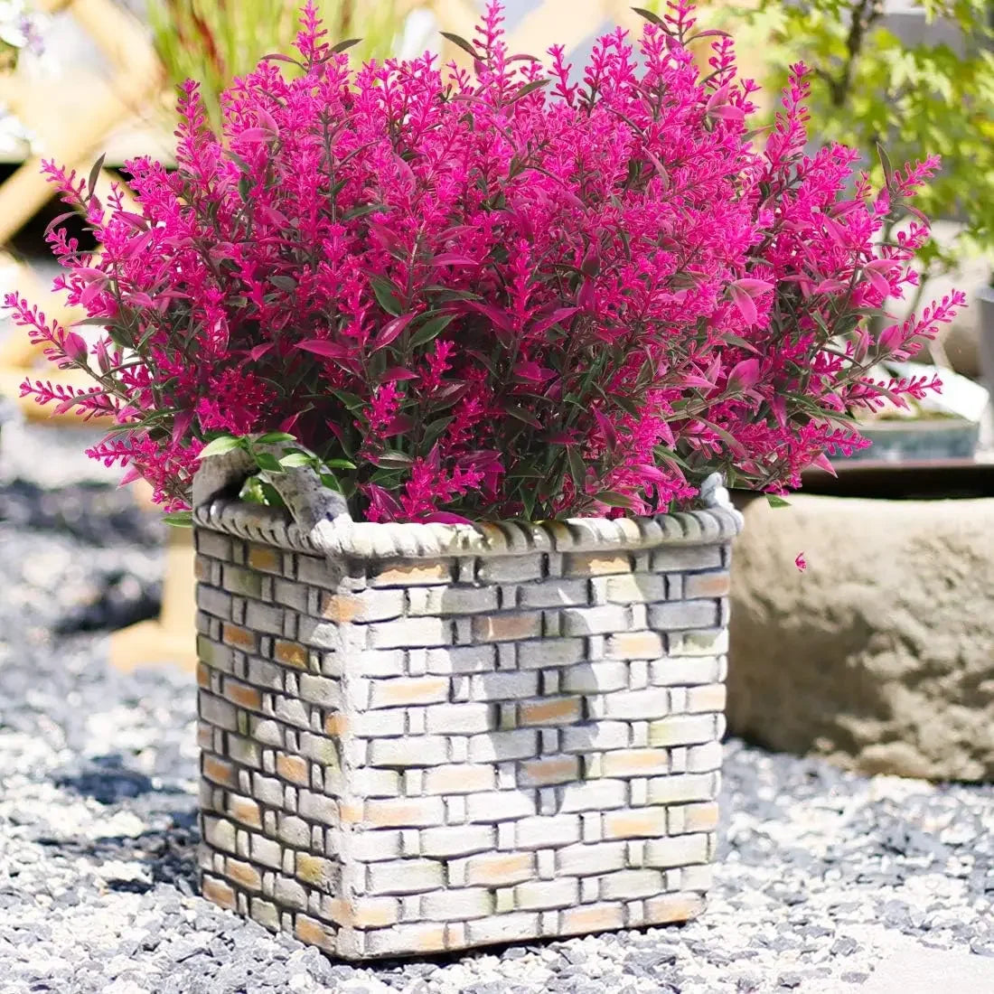 UV Resistant Artificial Lavender Shrubs – Outdoor Garden Decor Artificial Flower Shrub Babs