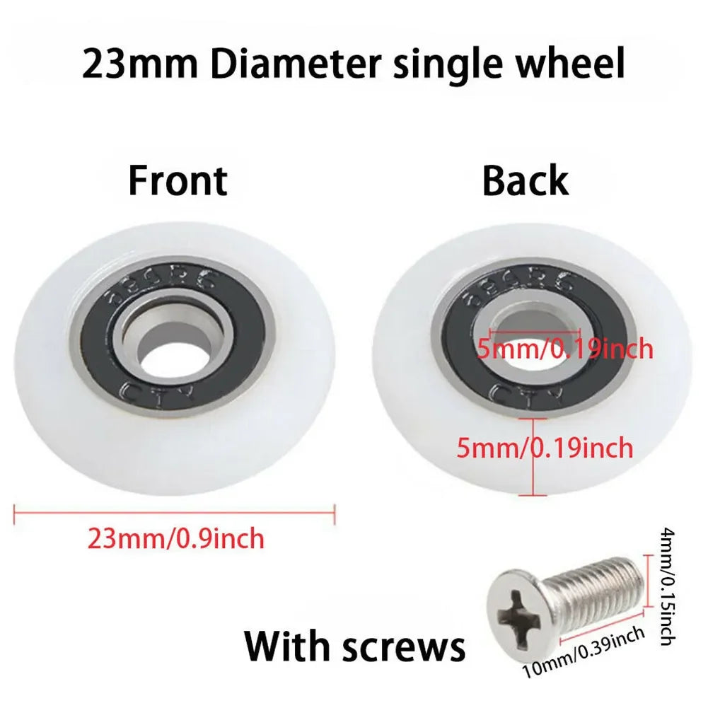 8-Pack Shower Door Roller Replacement Wheels – 19/23/25mm Shower Door Rollers Babs