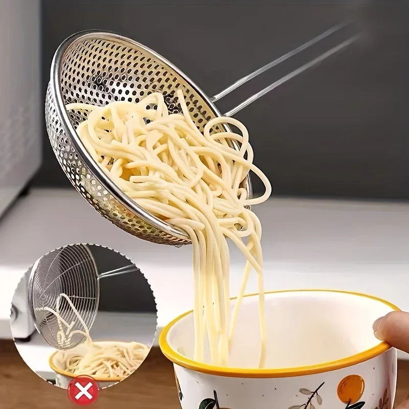Stainless Steel Fine Mesh Skimmer Spoon – Wooden Handle Mesh Skimmer Spoon Babs