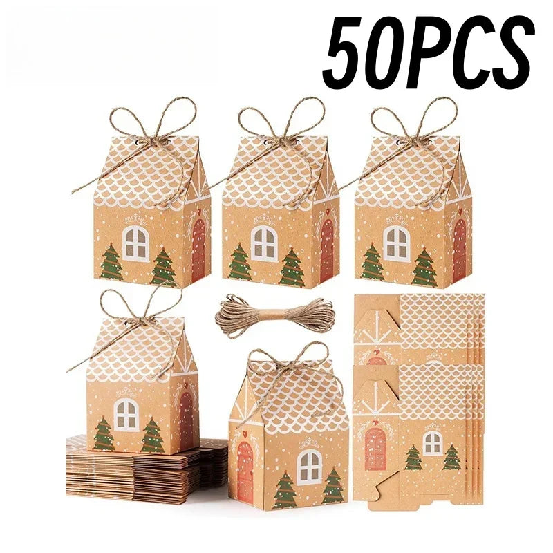 Christmas Kraft Paper Gift Boxes – Advent Calendar & Candy Packaging Holiday Gift Boxes Babs 1Bag