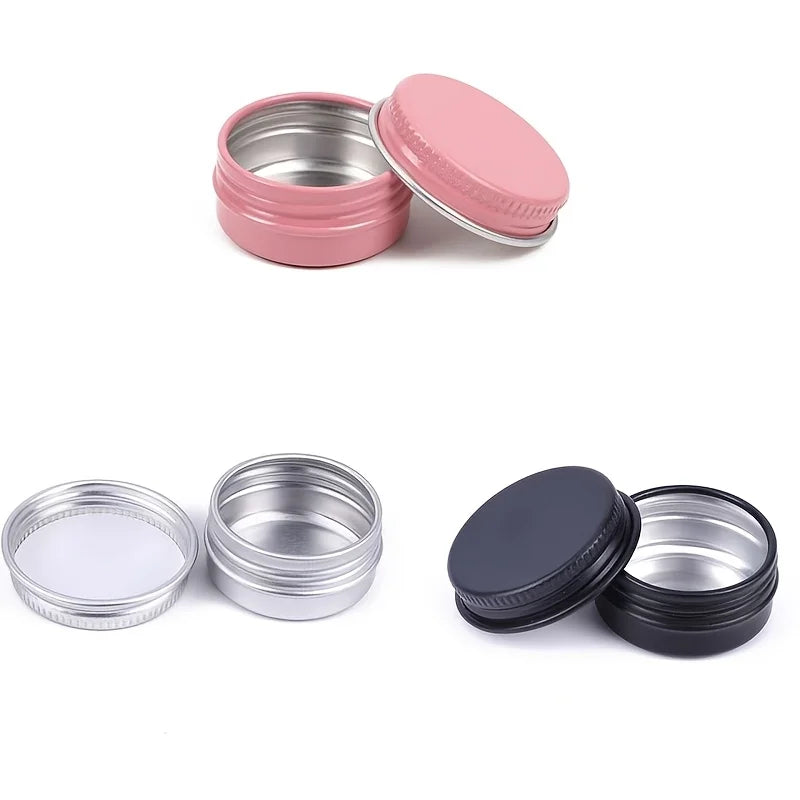 4-Pack Aluminum Tin Jars with Screw Lid – Refillable Metal Tins Metal Storage Tins Babs