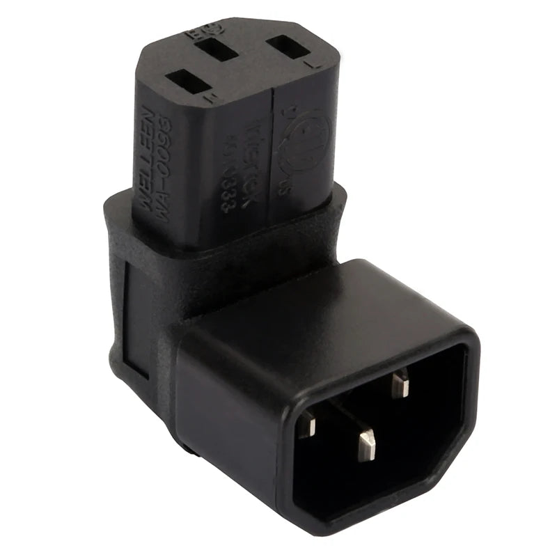 IEC 320 C14 to C13 Right Angle AC Adapter | 90° Converter AC Power Adapter Babs Down