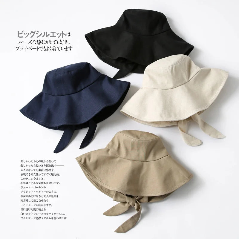 Women's Wide Brim Foldable Bucket Hat – Cotton Beach Sun Hat Bucket Sun Hat Babs