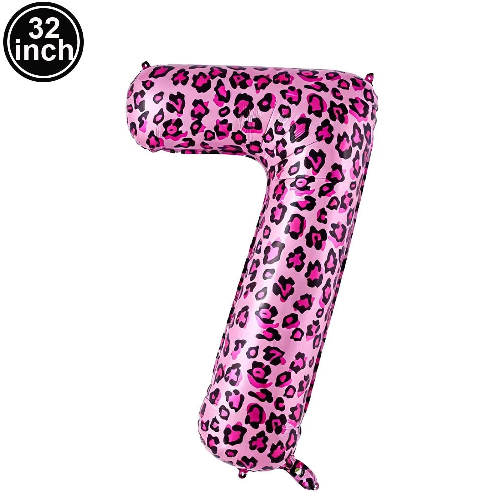 Pink Leopard Print 18th Birthday Party Decor – Balloons & Banner Party Decoration Set Babs Silver as show