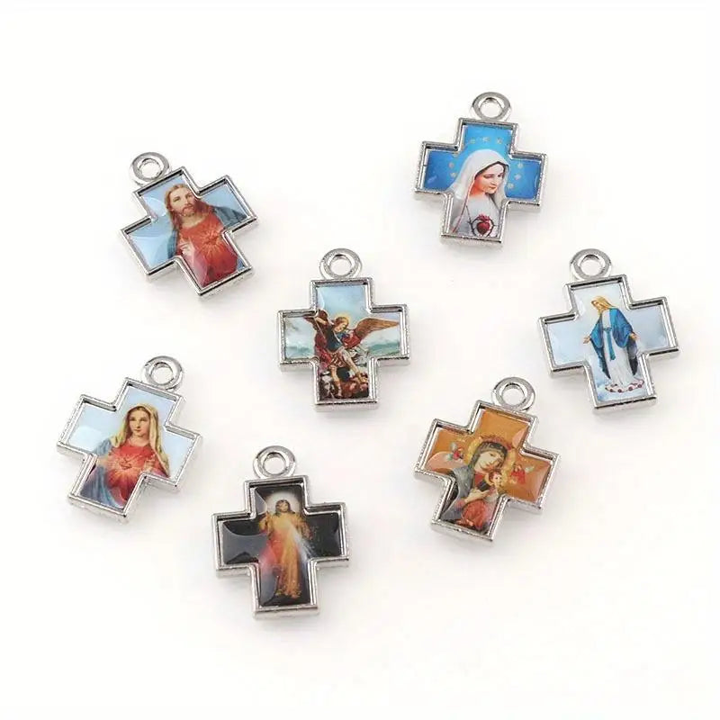 10Pcs Mixed Enamel Cross Crucifix Pendants for DIY Jewelry DIY Jewelry Pendants Babs