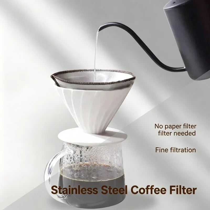 Reusable Stainless Steel Coffee Filter Cone Dripper Coffee Filter Cone Babs