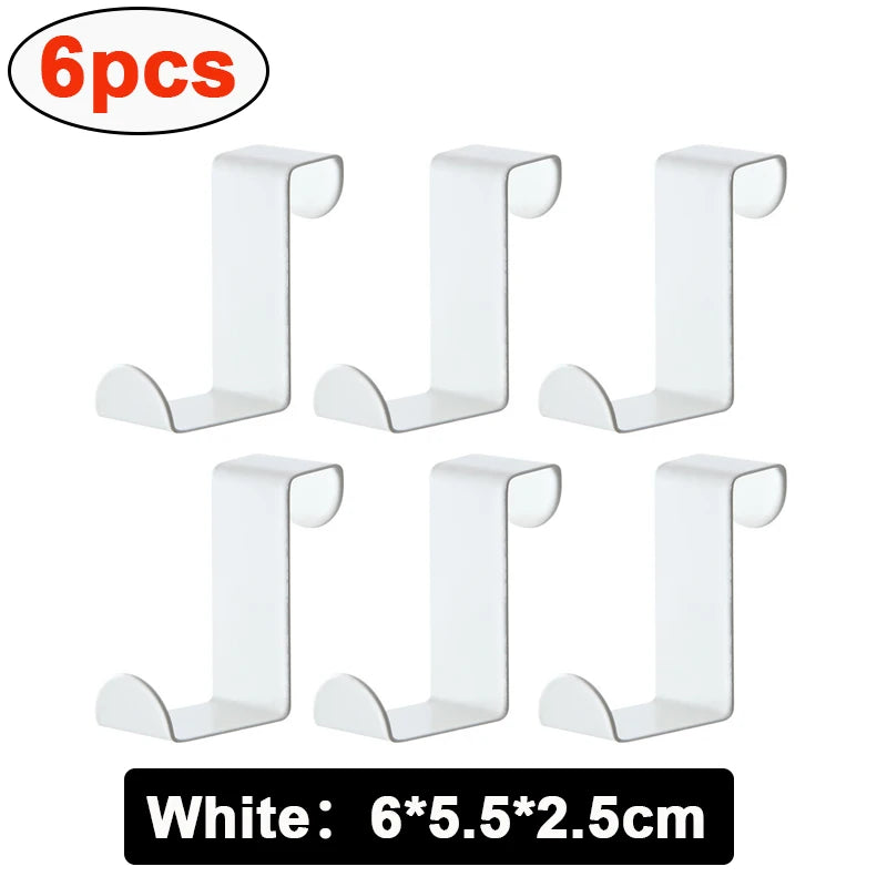 Z-Shaped Stainless Steel Cabinet Door Hooks – 10 Pack Organizer Cabinet Door Hook Babs White-6pcs