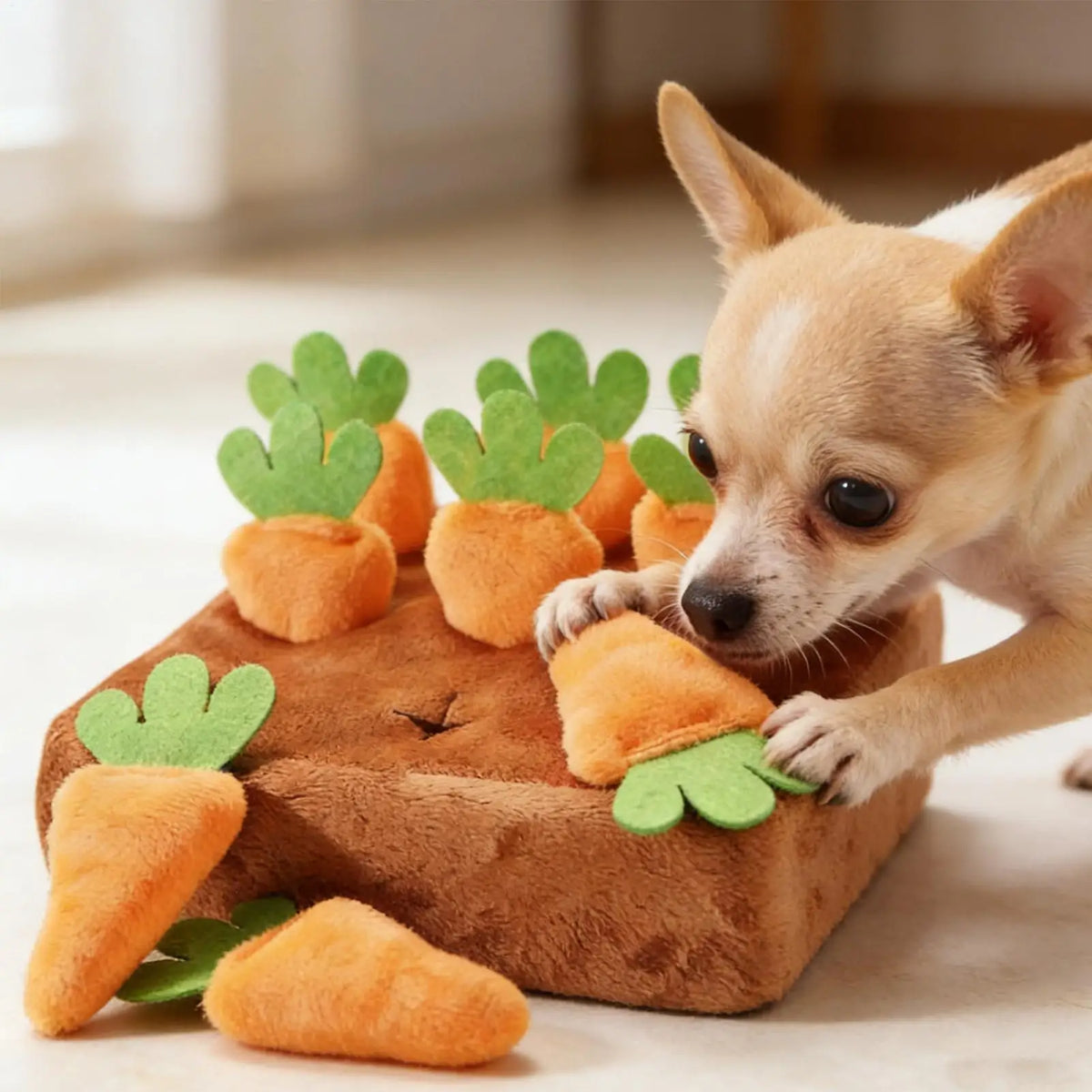 Dog Snuffle Mat with Carrots – Slow Feeder Puzzle for Puppies Dog Puzzle Toy Babs