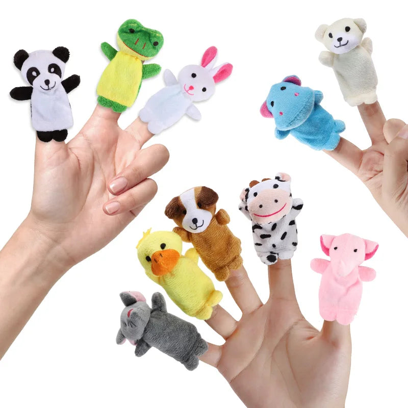 10-Piece Soft Plush Animal Finger Puppets – Kids' Party Toy Animal Finger Puppets Babs