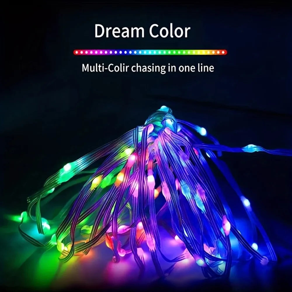 Bluetooth RGBIC Dreamcolor LED Fairy String Lights USB 5m–20m LED Fairy String Lights Babs
