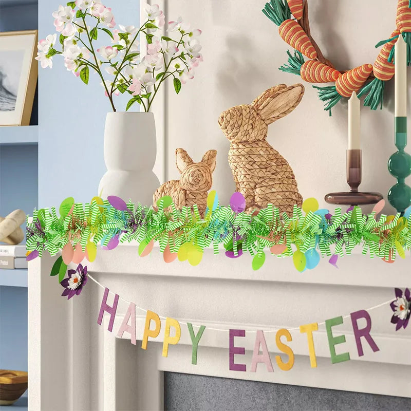 2M Easter Colorful Hanging Garland DIY Wreath Spring Decor Easter Garland Decoration Babs