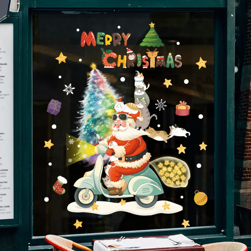 Christmas Window Stickers – Santa, Snowflake & Xmas Tree Decals Holiday Wall Decals Babs