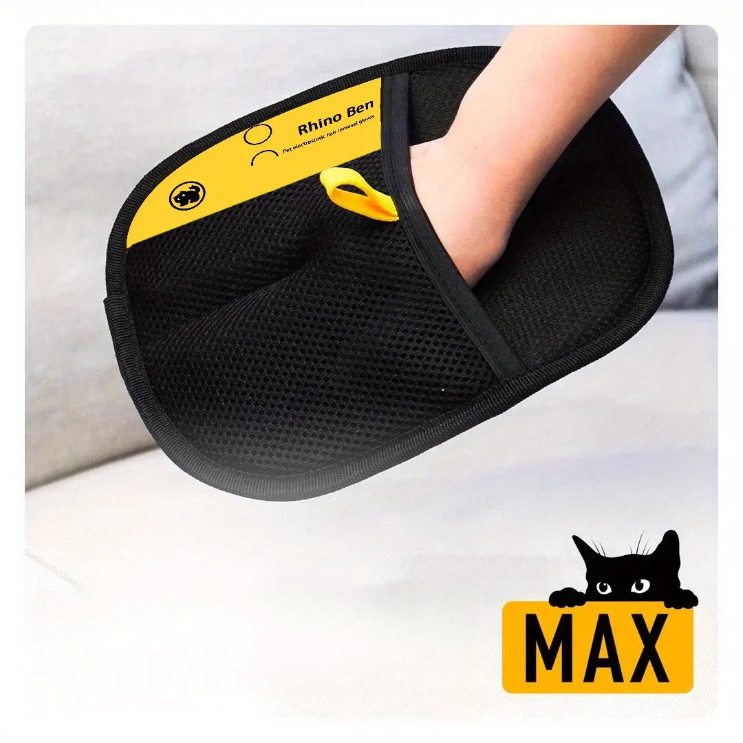 2-Piece Double-Sided Pet Hair Removal & Grooming Gloves Pet Grooming Gloves Babs
