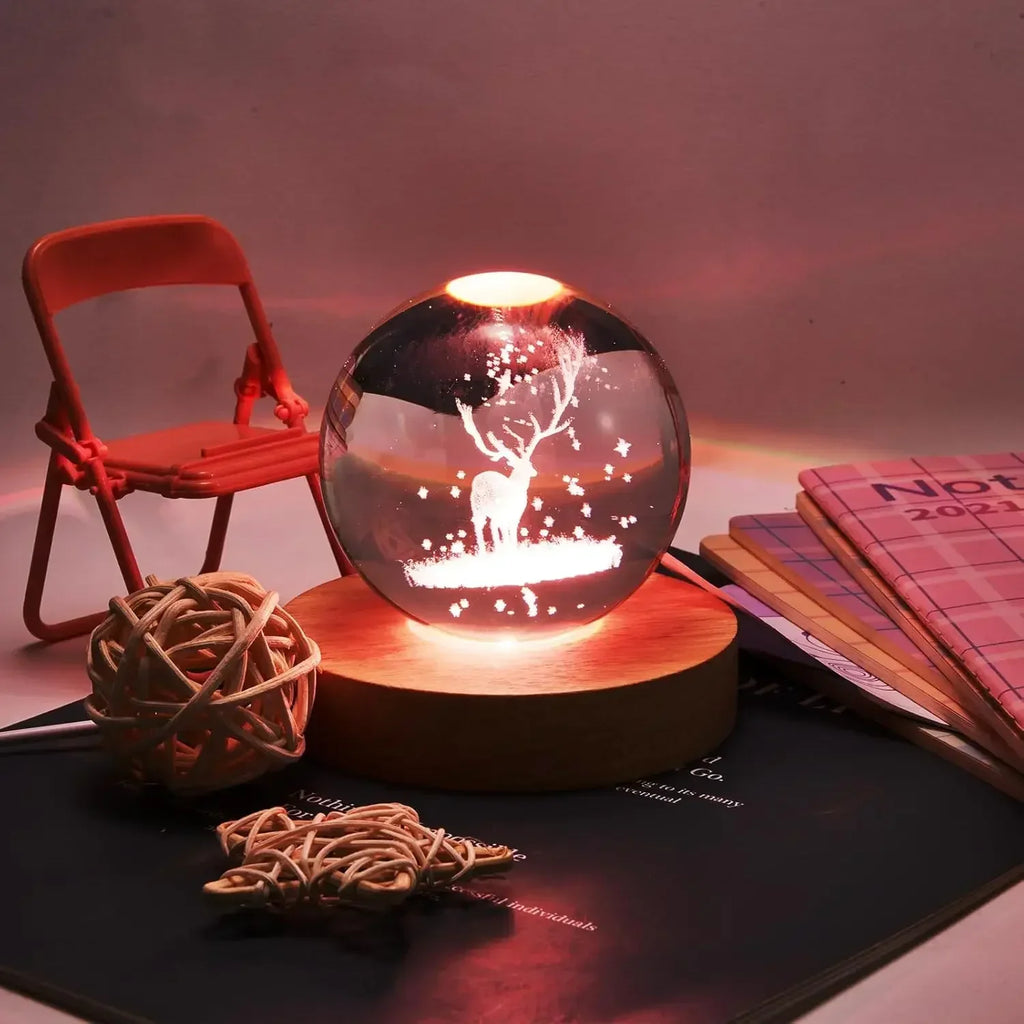 Wooden USB LED Night Light Display Stand | Desktop Lamp Base LED Display Lamp Base Babs