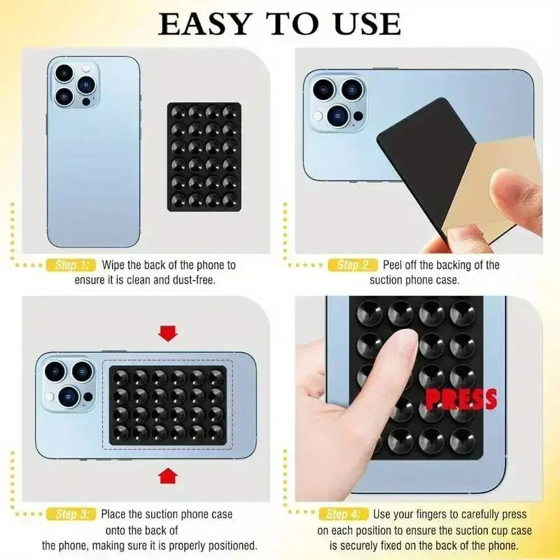 Silicone Suction Cup Phone Wall Holder – Multi-Use, Non-Slip Phone Wall Mount Babs