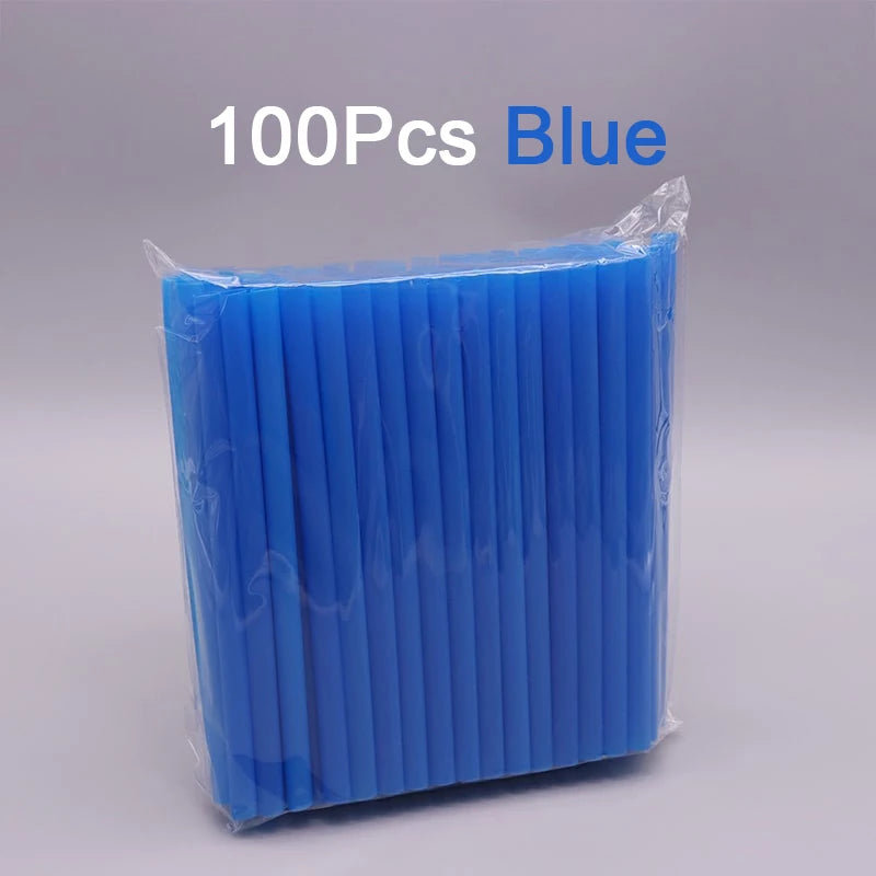 100pcs Wide Plastic Straws for Bubble Tea, Milkshake & Cocktails Disposable Drinking Straws Babs 100PCS Blue