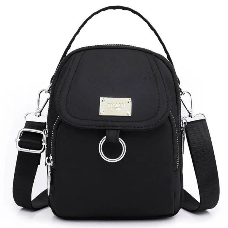 Women's Lightweight Solid Color Crossbody Shoulder Bag Crossbody Shoulder Bag Babs Black