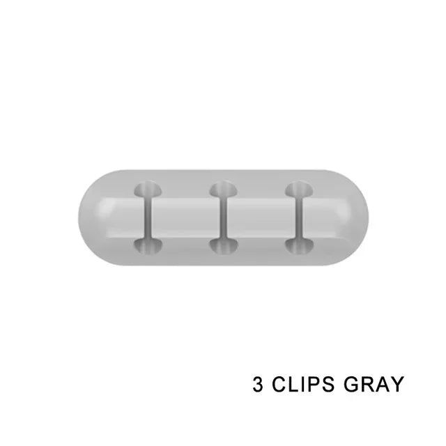 Silicone Cable Organizer Clips – USB Cable Winder & Desk Tidy Cable Management Clips Babs 3 CG