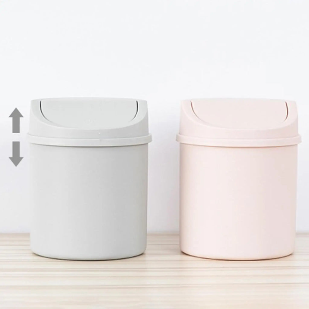 Mini Desktop Trash Can with Lid – Small Tabletop Waste Bin Desktop Trash Can Babs