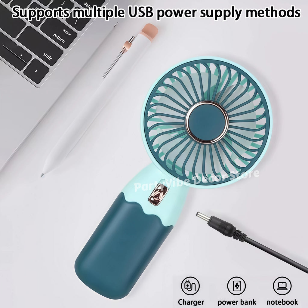 2-in-1 Portable Handheld Fan & Phone Stand USB Rechargeable Portable Mini Fan Babs