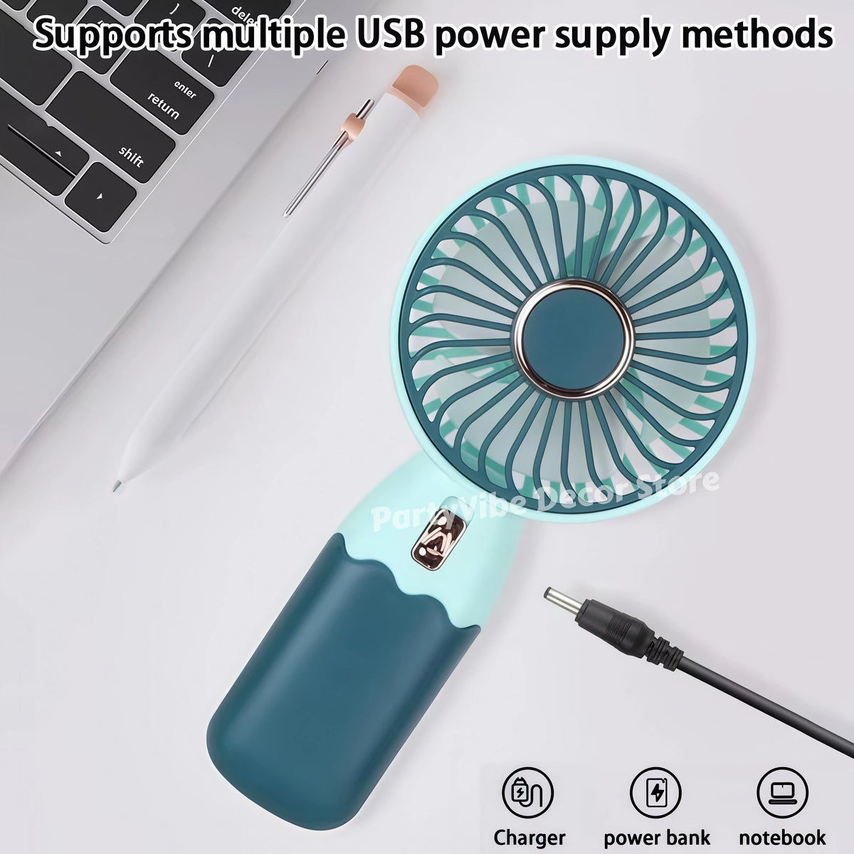 2-in-1 Portable Handheld Fan & Phone Stand USB Rechargeable Portable Mini Fan Babs
