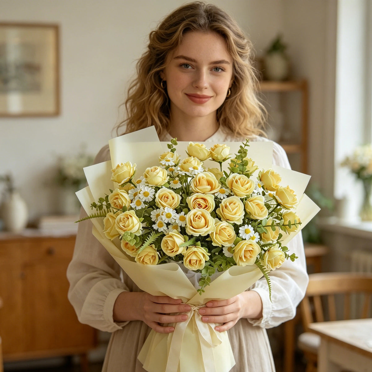 Silk Rose Artificial Bouquet – Wedding, Home & Party Décor Artificial Flower Bouquet Babs
