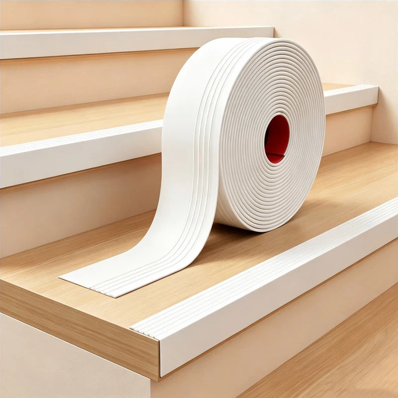 PVC Stair Edge Protector Strip – Self-Adhesive Safety Trim Edge Protector Strip Babs White 1000x90x1.5mm