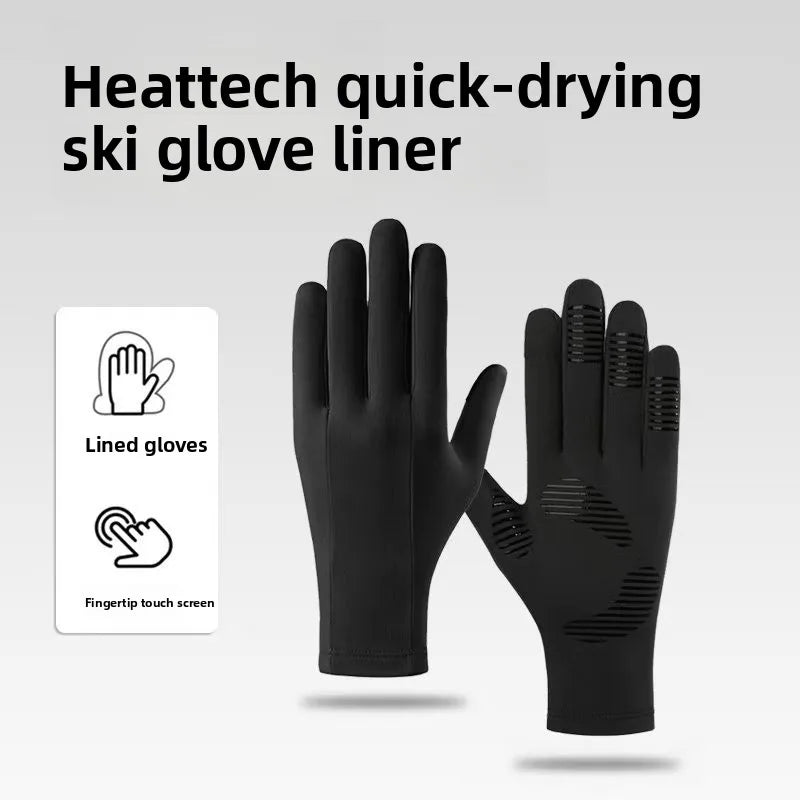 Touchscreen Fleece Glove Liners – Unisex Thermal Winter Gloves Fleece Glove Liners Babs black