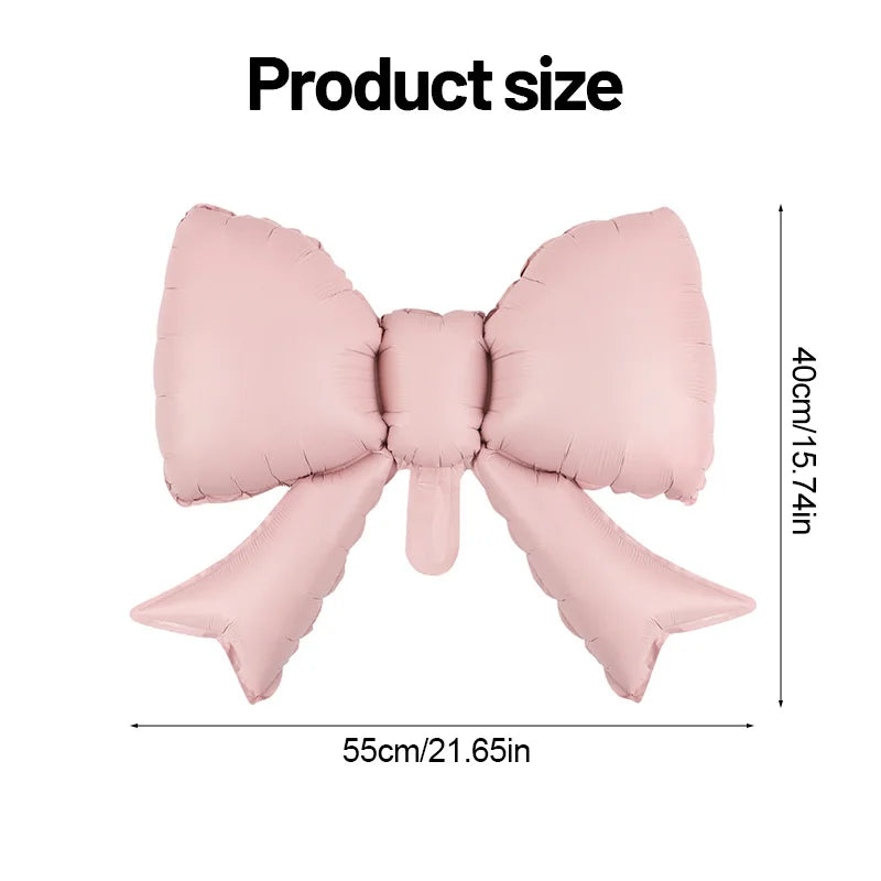 5pcs Baby Pink Bow Foil Balloons – Party & Baby Shower Decor Foil Party Balloons Babs