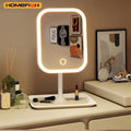 LED Vanity Makeup Mirror 3 Color Touch Control – White Desktop LED Vanity Mirror Babs White