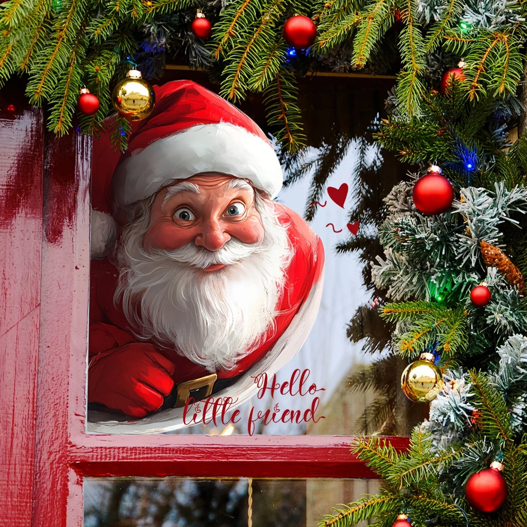 Santa Claus Double-Sided Window Sticker – Self-Adhesive Decal Window Sticker Babs