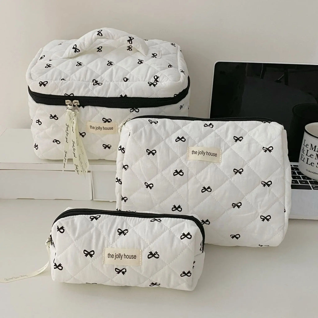 Floral Quilted Cosmetic Pouch – Large Travel Makeup Organizer Cosmetic Travel Pouch Babs