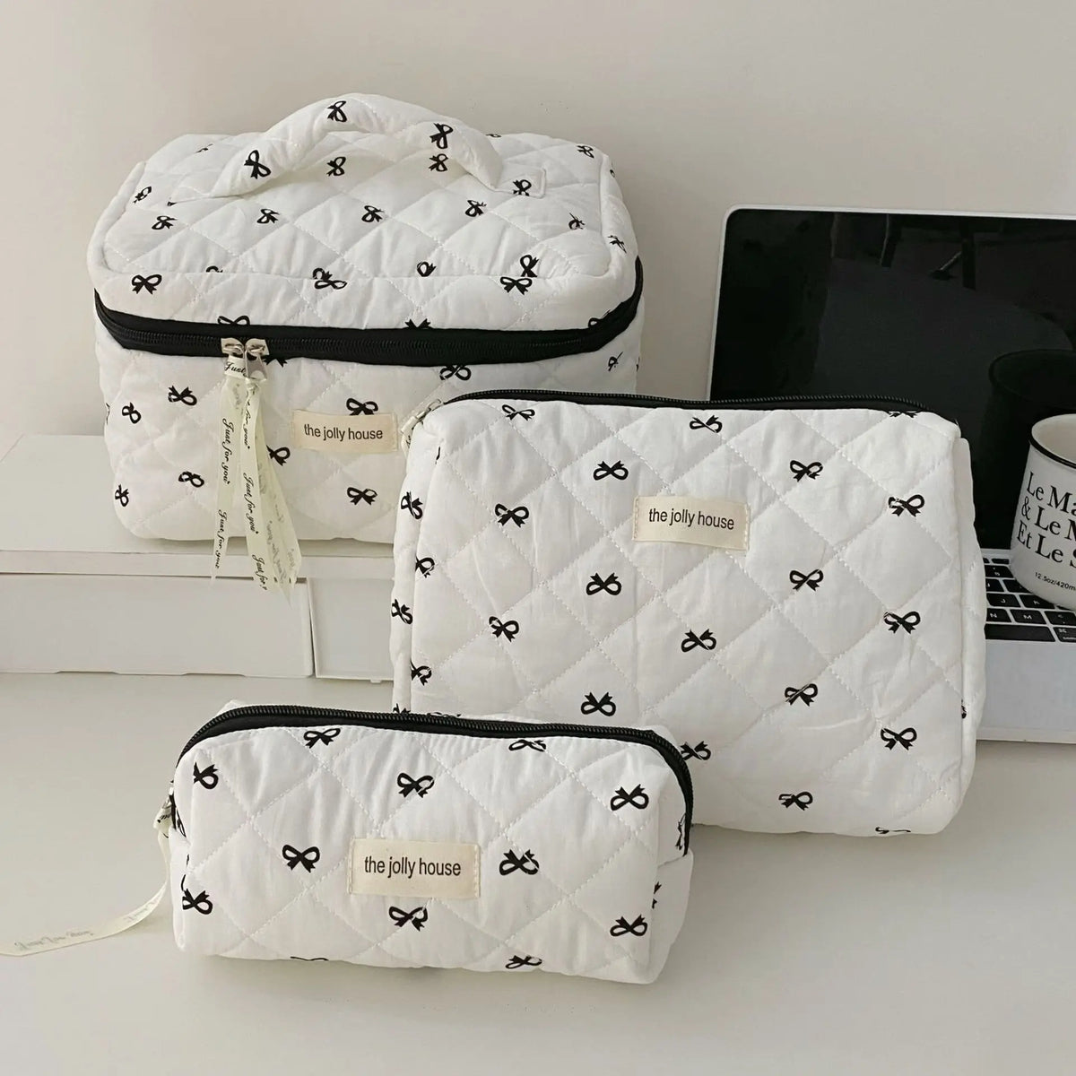 Floral Quilted Cosmetic Pouch – Large Travel Makeup Organizer Cosmetic Travel Pouch Babs