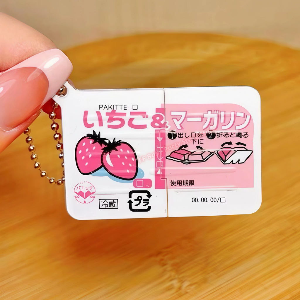 Mini Jam Snap Fidget Keychain – Food-Themed Bag Charm Gift Fidget Keychain Babs