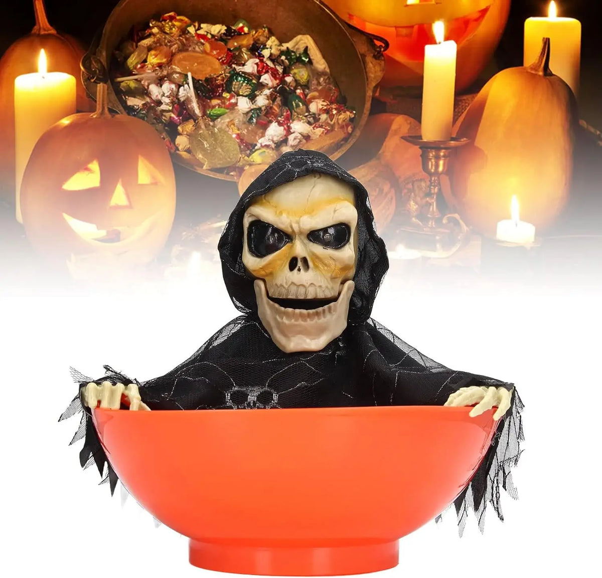 Halloween Electric Ghost Fruit Tray – Glowing & Swinging Prop Halloween Prop Decoration Babs