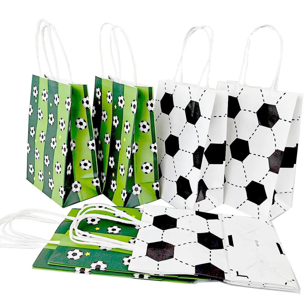 Soccer Party Bags with Handles | Kraft Treat Bags 5/10/20 Pcs Party Favor Bags Babs