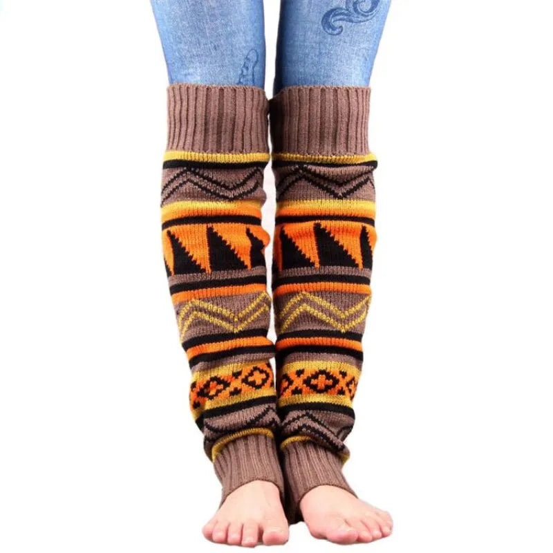 Bohemian Knit Leg Warmers – Women's Thick Winter Socks Knit Leg Warmers Babs