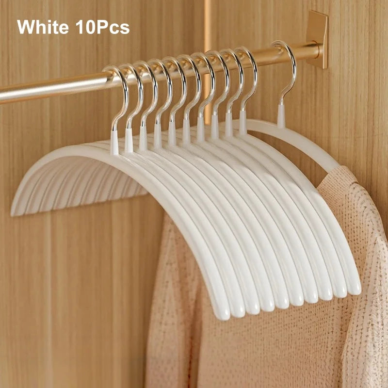 10-Pack Non-Slip Metal Clothes Hangers – Space-Saving Closet Organizer Clothes Hangers Babs White 10Pcs